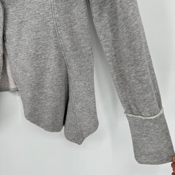 Cut Loose Jacket Womens Small Gray Single Button Raw Edge Asymmetrical Hem USA - Picture 3 of 9